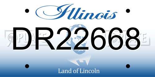 DR22668 Illinois License Plate