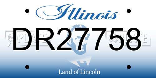 DR27758 Illinois License Plate