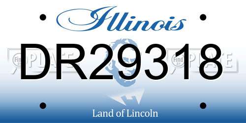 DR29318 Illinois License Plate