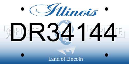 DR34144 Illinois License Plate