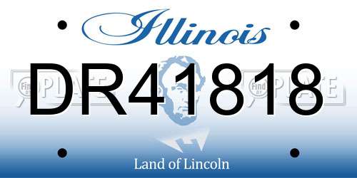DR41818 Illinois License Plate