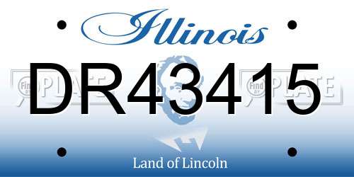 DR43415 Illinois License Plate