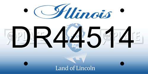 DR44514 Illinois License Plate