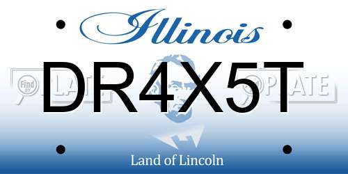 DR4X5T Illinois License Plate