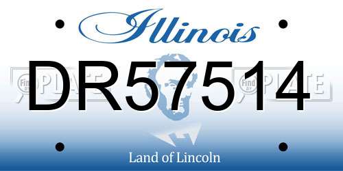 DR57514 Illinois License Plate