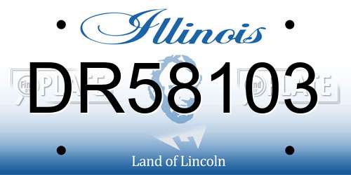 DR58103 Illinois License Plate