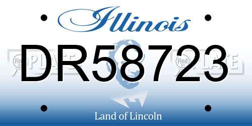 DR58723 Illinois License Plate