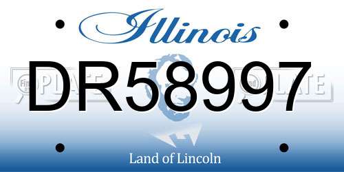 DR58997 Illinois License Plate