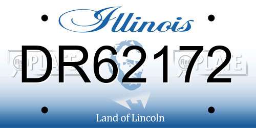 DR62172 Illinois License Plate