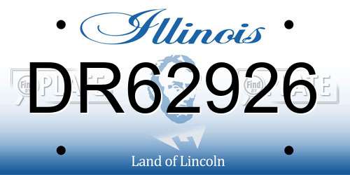 DR62926 Illinois License Plate