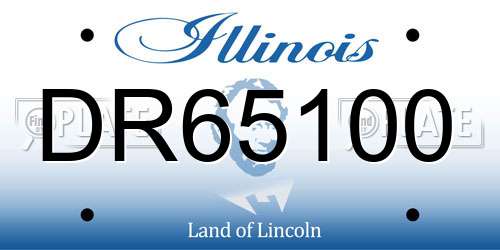 DR65100 Illinois License Plate
