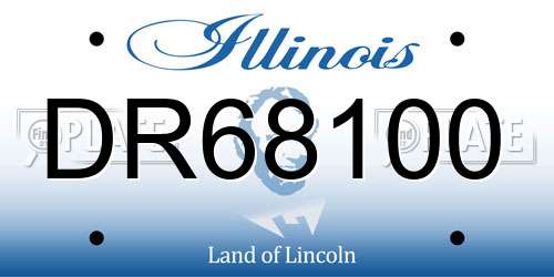 DR68100 Illinois License Plate