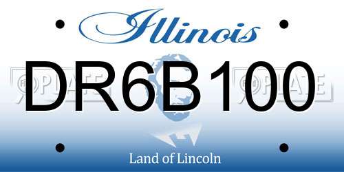DR6B100 Illinois License Plate