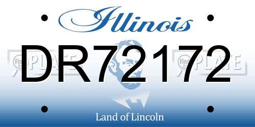 DR72172 Illinois License Plate
