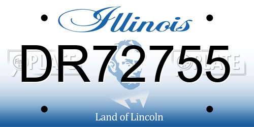 DR72755 Illinois License Plate