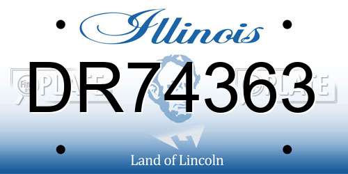 DR74363 Illinois License Plate