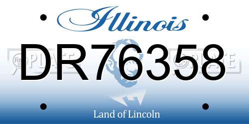 DR76358 Illinois License Plate