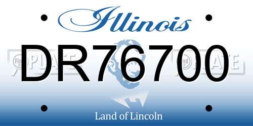 DR76700 Illinois License Plate