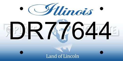 DR77644 Illinois License Plate