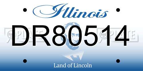 DR80514 Illinois License Plate
