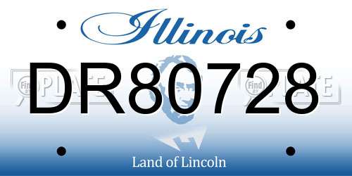 DR80728 Illinois License Plate
