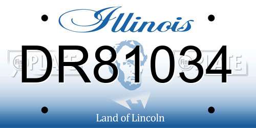 DR81034 Illinois License Plate