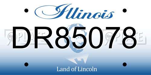 DR85078 Illinois License Plate