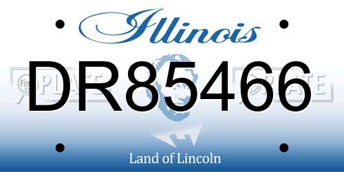 DR85466 Illinois License Plate