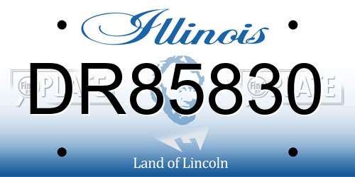 DR85830 Illinois License Plate