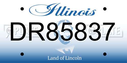 DR85837 Illinois License Plate