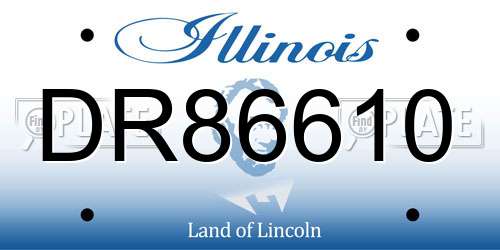 DR86610 Illinois License Plate