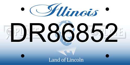 DR86852 Illinois License Plate