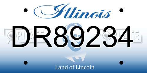 DR89234 Illinois License Plate