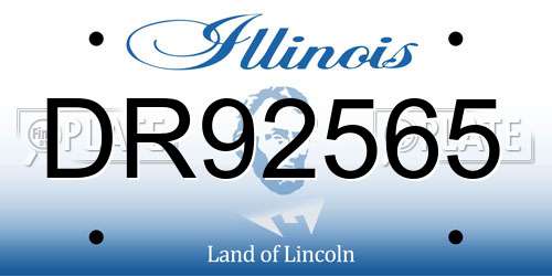 DR92565 Illinois License Plate