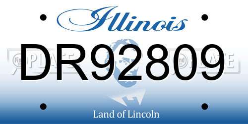 DR92809 Illinois License Plate