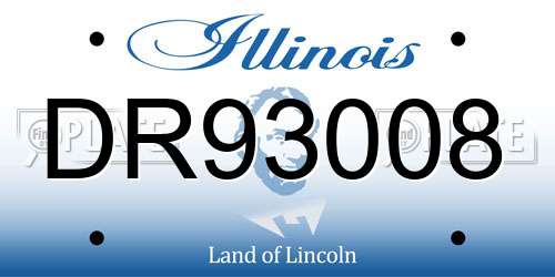 DR93008 Illinois License Plate