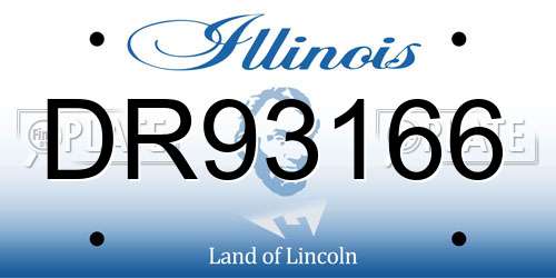 DR93166 Illinois License Plate