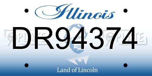DR94374 Illinois License Plate