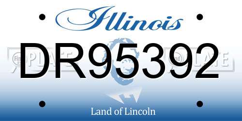 DR95392 Illinois License Plate