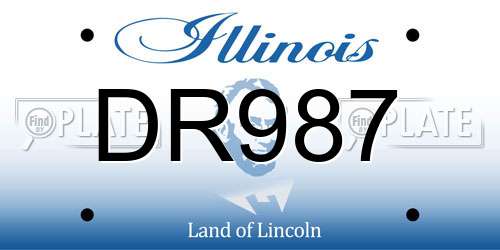 DR987 Illinois License Plate
