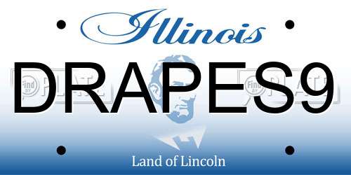 DRAPES9 Illinois License Plate