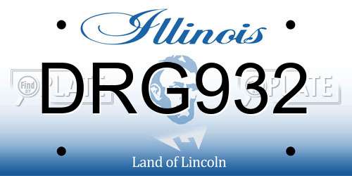 DRG932 Illinois License Plate