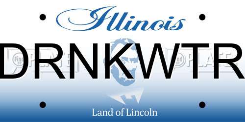 DRNKWTR Illinois License Plate
