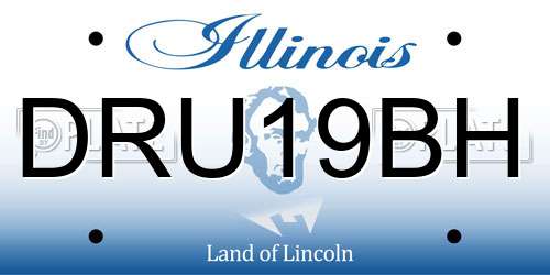 DRU19BH Illinois License Plate