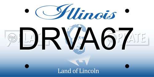 DRVA67 Illinois License Plate