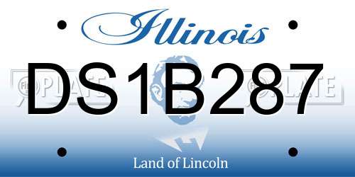 DS1B287 Illinois License Plate