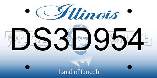 DS3D954 Illinois License Plate