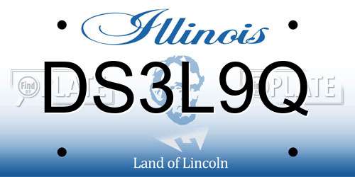 DS3L9Q Illinois License Plate