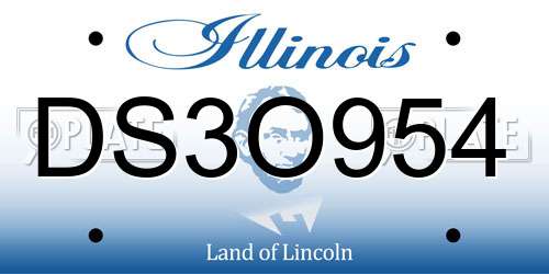 DS3O954 Illinois License Plate