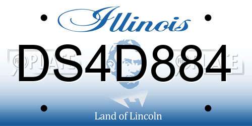 DS4D884 Illinois License Plate